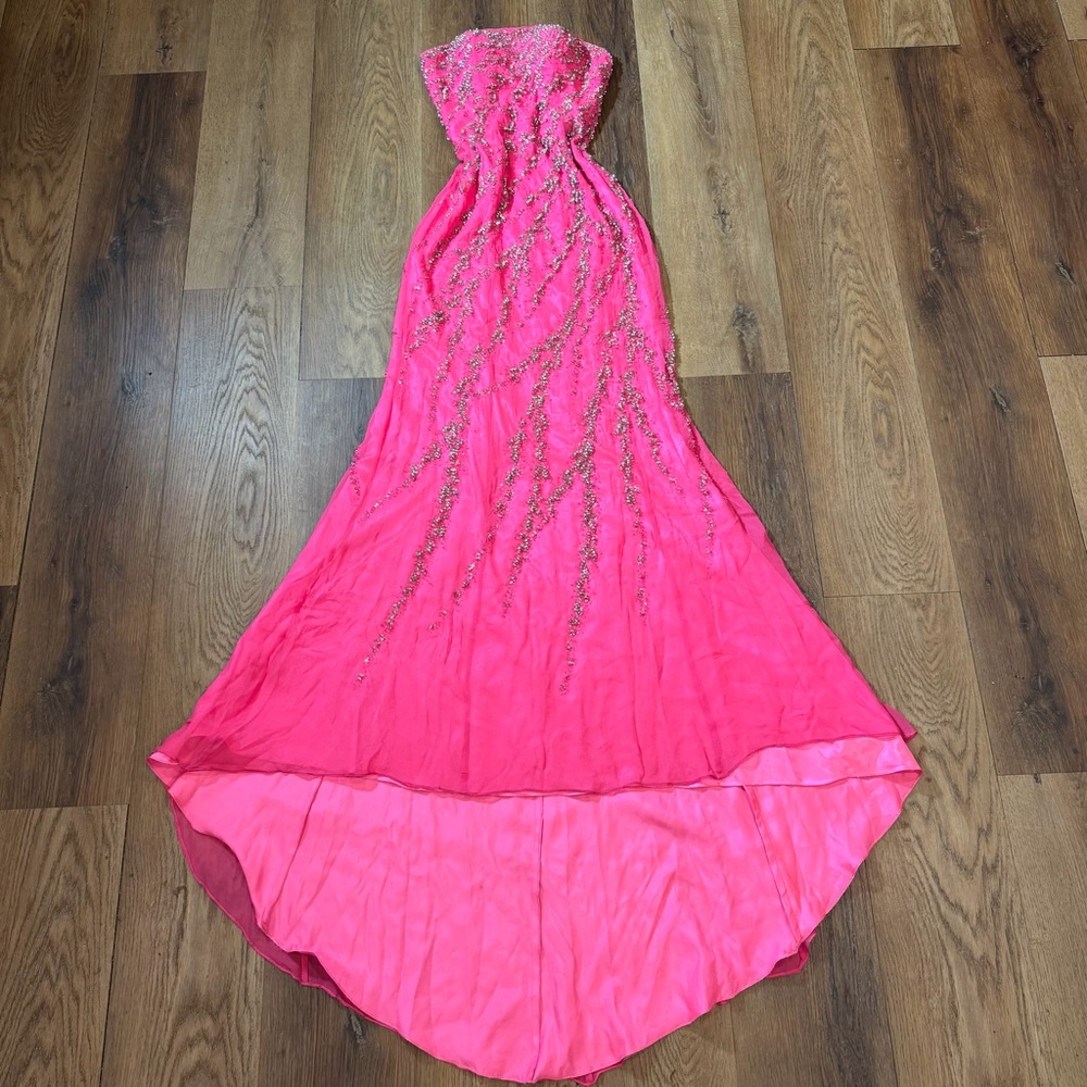 Vintage Y2K 100% Silk Beaded Dress Vintage Beaded Dress Fairy Prom Dress Pink